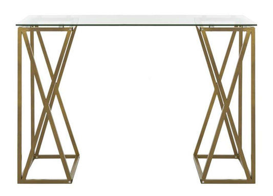 Safavieh - Theresa Glass Top Desk - Clear - Gold - DSK2202A veiw 1