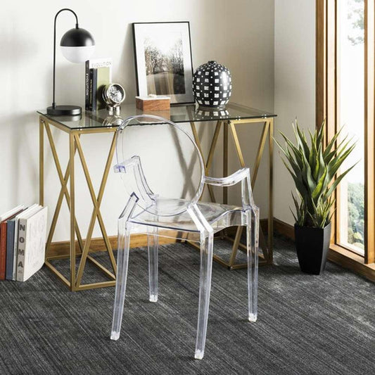 Safavieh - Theresa Glass Top Desk - Clear - Gold - DSK2202A veiw 2