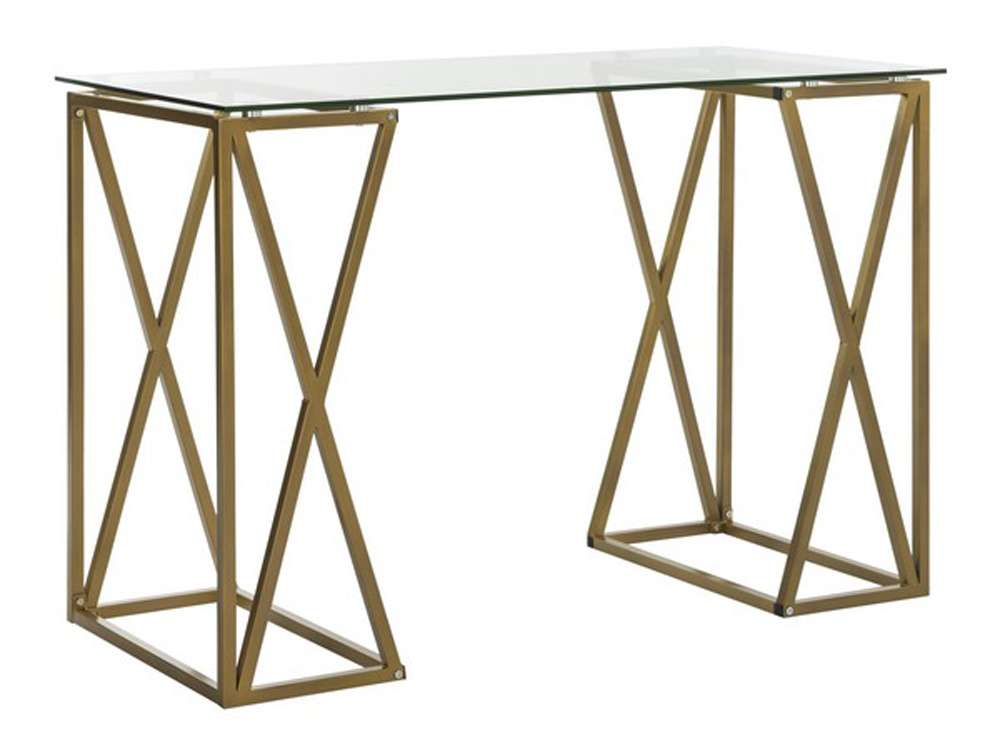 Safavieh - Theresa Glass Top Desk - Clear - Gold - DSK2202A veiw 3