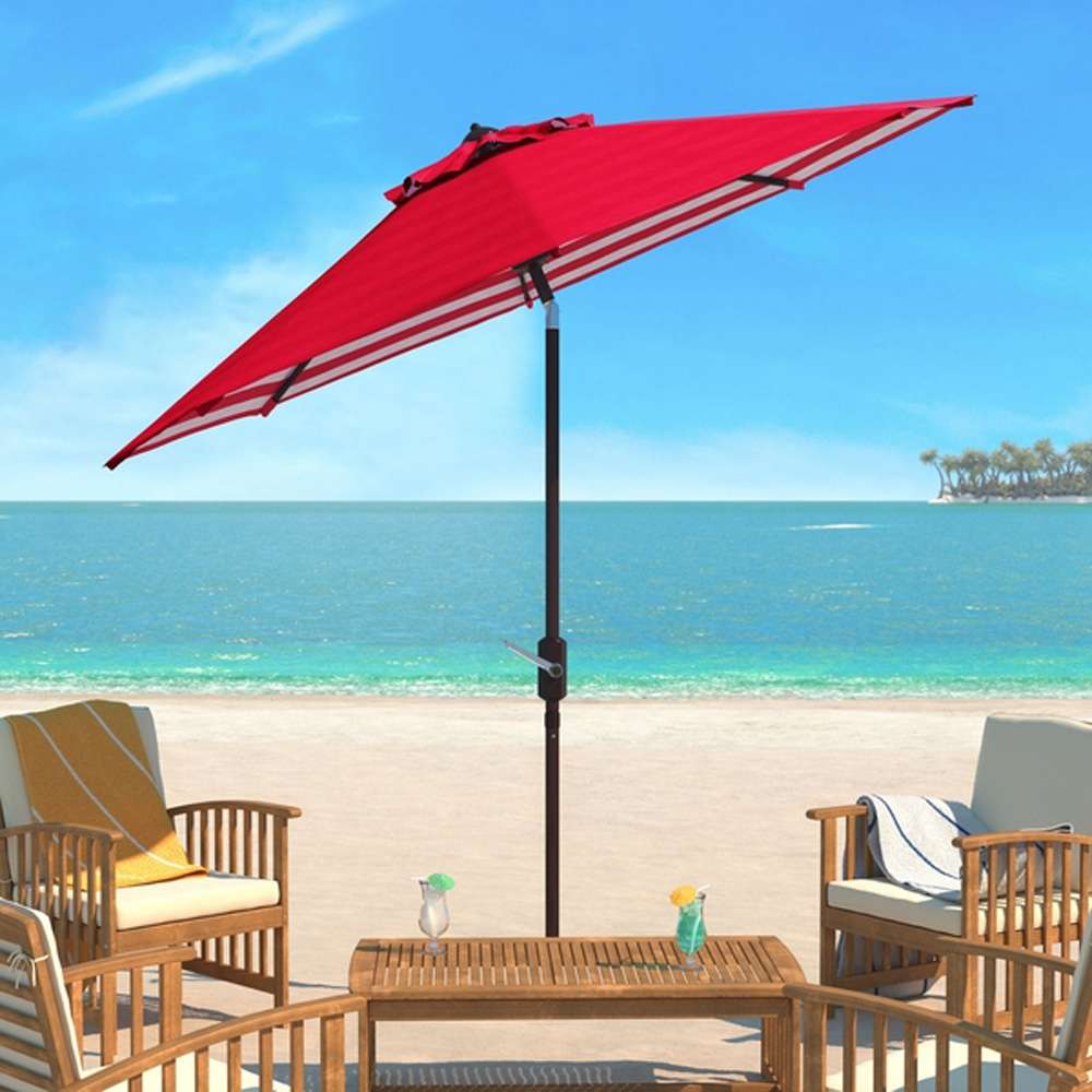 Safavieh - Tiana 9Ft Crank Umbrella - Red - PAT8007F veiw 1