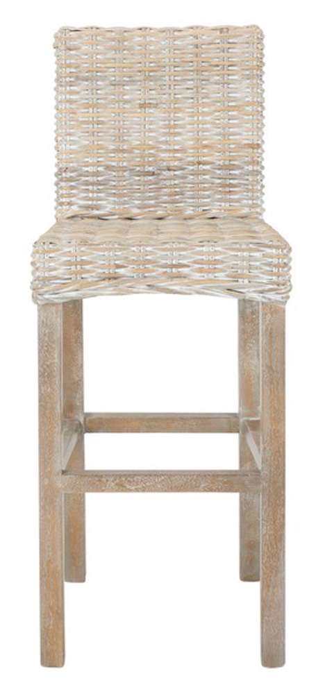 Safavieh - Tobie Rattan Bar Stool - Grey White Wash - BST6500B veiw 1