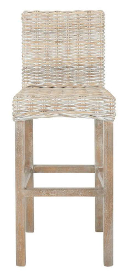 Safavieh - Tobie Rattan Bar Stool - Grey White Wash - BST6500B veiw 1
