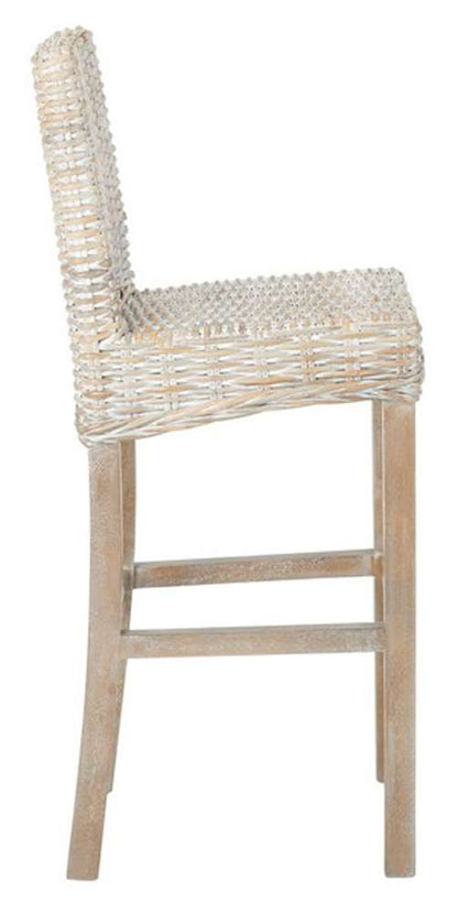 Safavieh - Tobie Rattan Bar Stool - Grey White Wash - BST6500B veiw 3