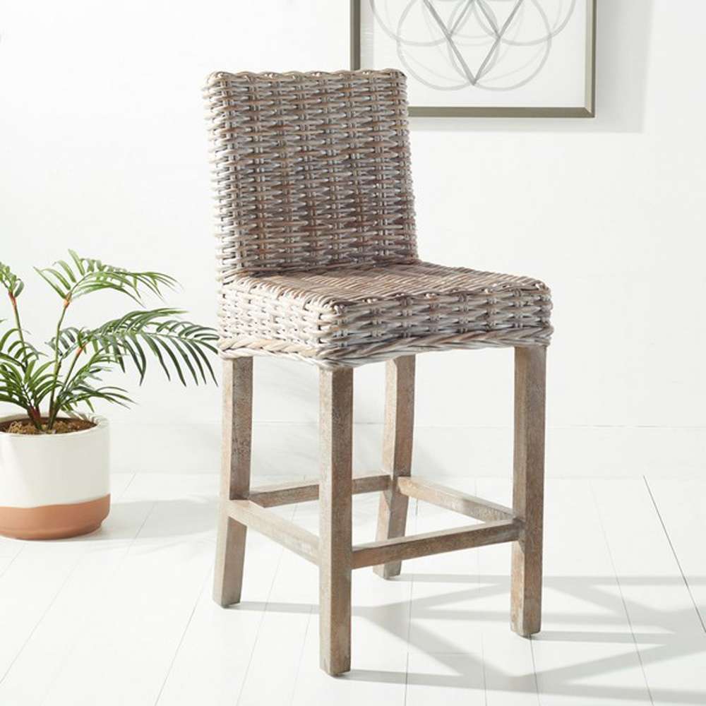 Safavieh - Tobie Rattan Counter Stool - Grey White Wash - BST6501B veiw 2