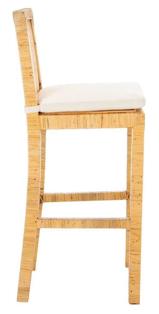 Safavieh - Tojo Cane Bar Stool W/ Cushion - White - Natural - BST6503A veiw 3