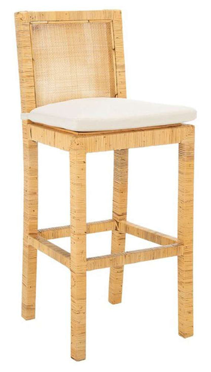Safavieh - Tojo Cane Bar Stool W/ Cushion - White - Natural - BST6503A veiw 4