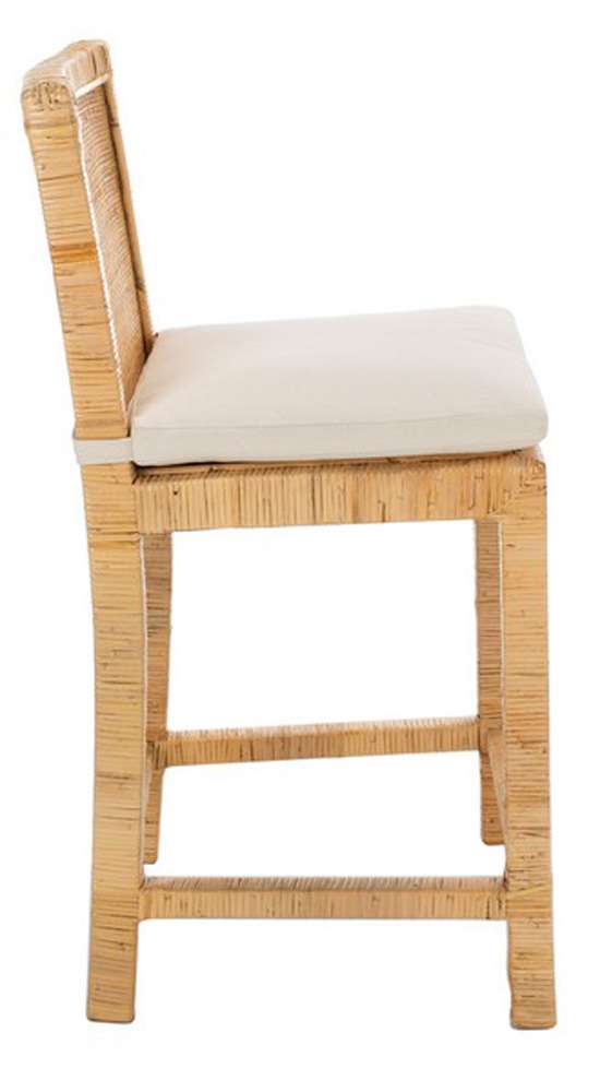 Safavieh - Tojo Cane Counter Stool W/Cush - White - Natural - BST6502A veiw 3