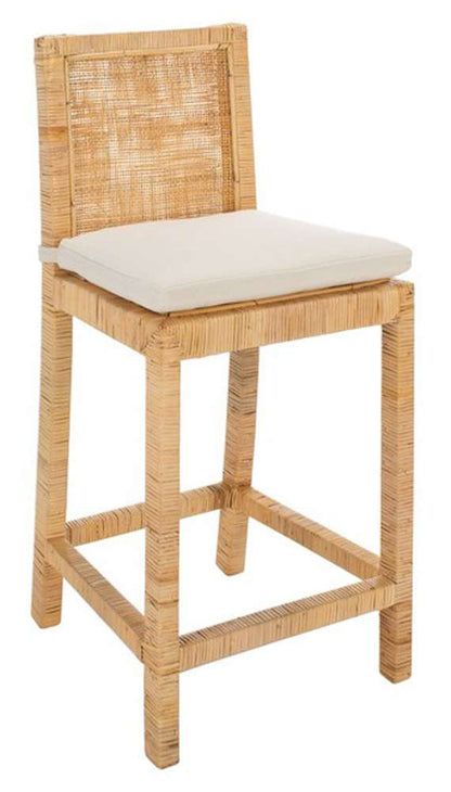 Safavieh - Tojo Cane Counter Stool W/Cush - White - Natural - BST6502A veiw 4