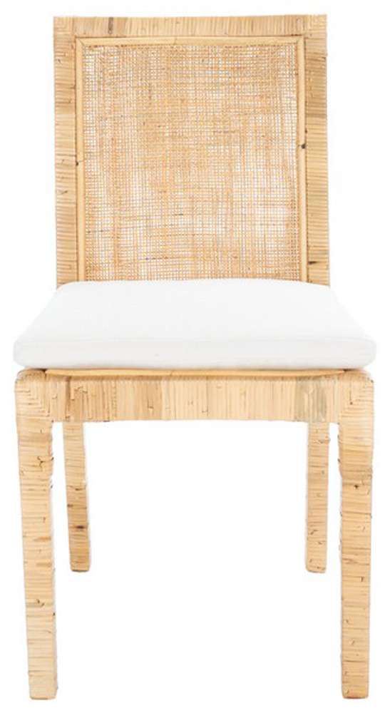 Safavieh - Tojo Cane Dining Chair W/ Cush - White - Natural  (Set of 2) - DCH6502A-SET2 veiw 1