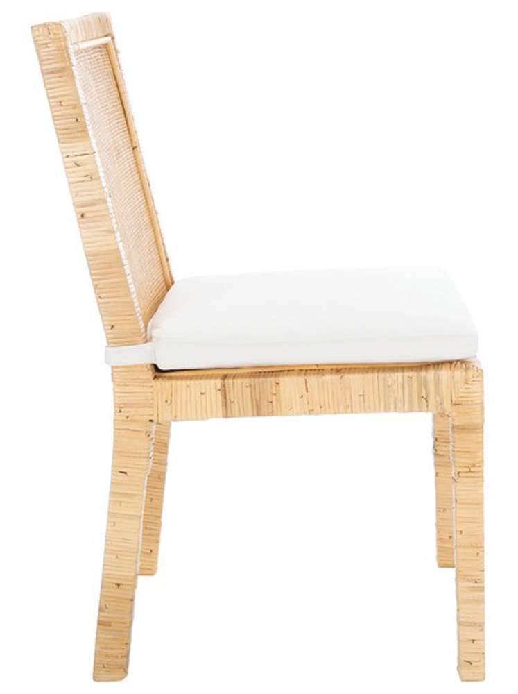 Safavieh - Tojo Cane Dining Chair W/ Cush - White - Natural  (Set of 2) - DCH6502A-SET2 veiw 3