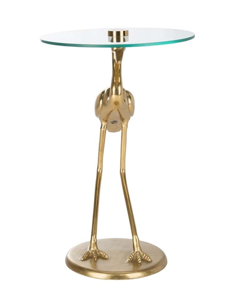 Safavieh - Tori Crane Base Accent Table - Gold - Glass - ACC4600A veiw 1