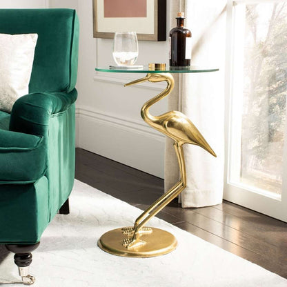 Safavieh - Tori Crane Base Accent Table - Gold - Glass - ACC4600A veiw 2