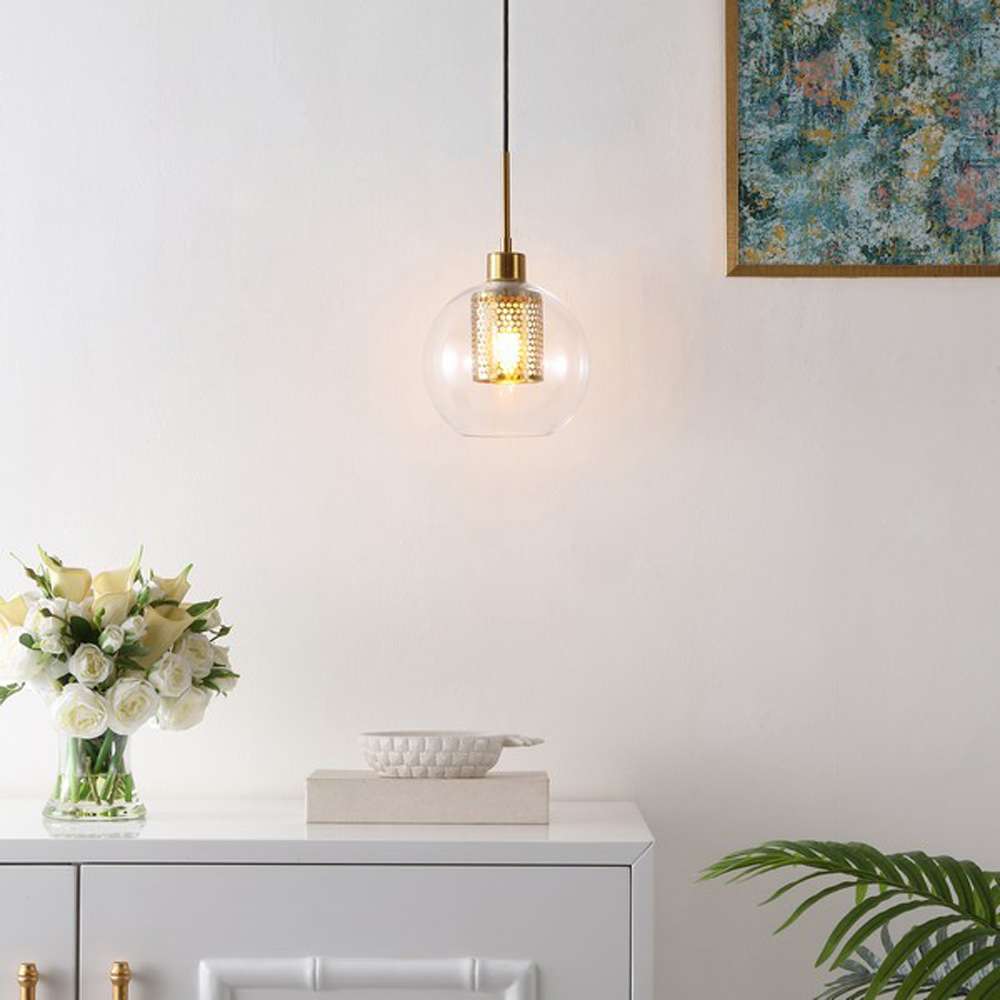 Safavieh - Toronto 7.75in Pendant - Clear - Brass - PND4146A veiw 2
