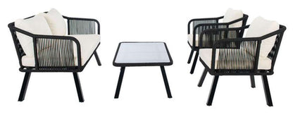 Safavieh - Torsla 4Pc Rope Living Set - Black - Beige - PAT7520B veiw 3