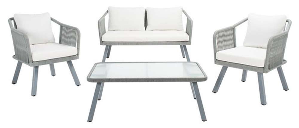 Safavieh - Torsla 4Pc Rope Living Set - Grey - Beige - PAT7520A veiw 1