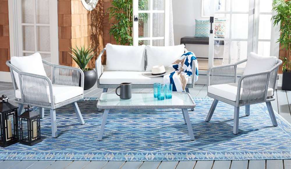 Safavieh - Torsla 4Pc Rope Living Set - Grey - Beige - PAT7520A veiw 3
