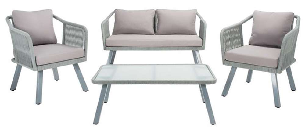 Safavieh - Torsla 4Pc Rope Living Set - Grey - Grey - PAT7520C veiw 1
