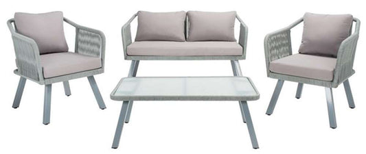Safavieh - Torsla 4Pc Rope Living Set - Grey - Grey - PAT7520C veiw 1