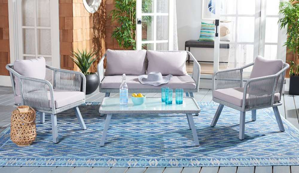 Safavieh - Torsla 4Pc Rope Living Set - Grey - Grey - PAT7520C veiw 3