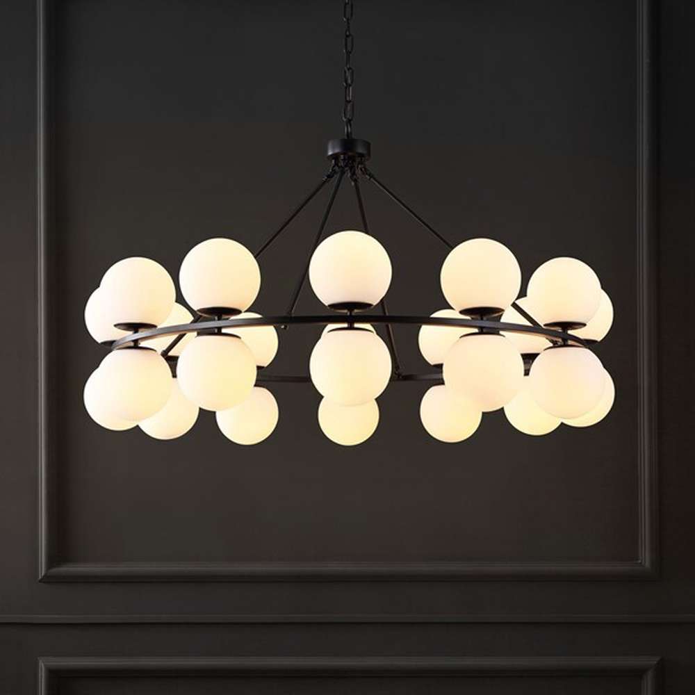 Safavieh - Couture - Traycee Metal Round Chandelier - Black - White - CTL1053A veiw 2