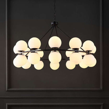 Safavieh - Couture - Traycee Metal Round Chandelier - Black - White - CTL1053A veiw 2