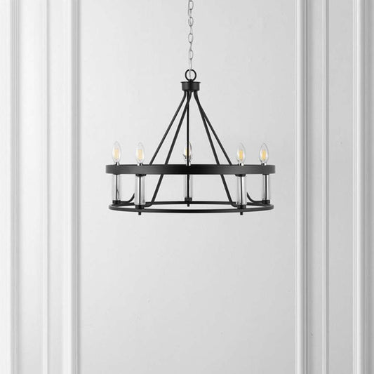 Safavieh - Trenton 5Lt 26in Pendant - Black - Chrome - PND4177A veiw 1