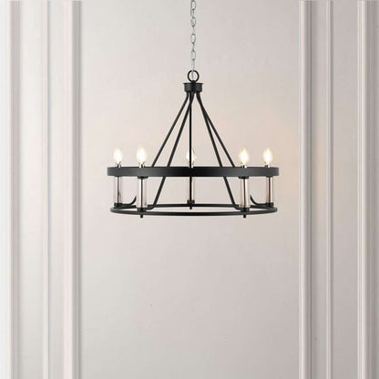 Safavieh - Trenton 5Lt 26in Pendant - Black - Chrome - PND4177A veiw 2