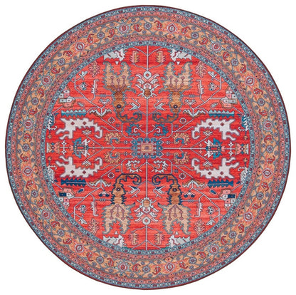 Safavieh - Tucson 152P Rust Navy (Machine Washable & Slip Resistant) - 4" X 4" - TSN152P-4R view 1