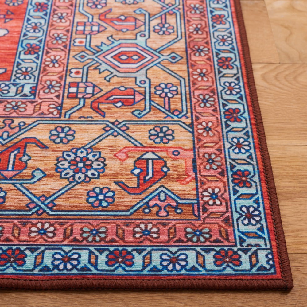 Safavieh - Tucson 152P Rust Navy (Machine Washable & Slip Resistant) - 4" X 4" - TSN152P-4R view 2