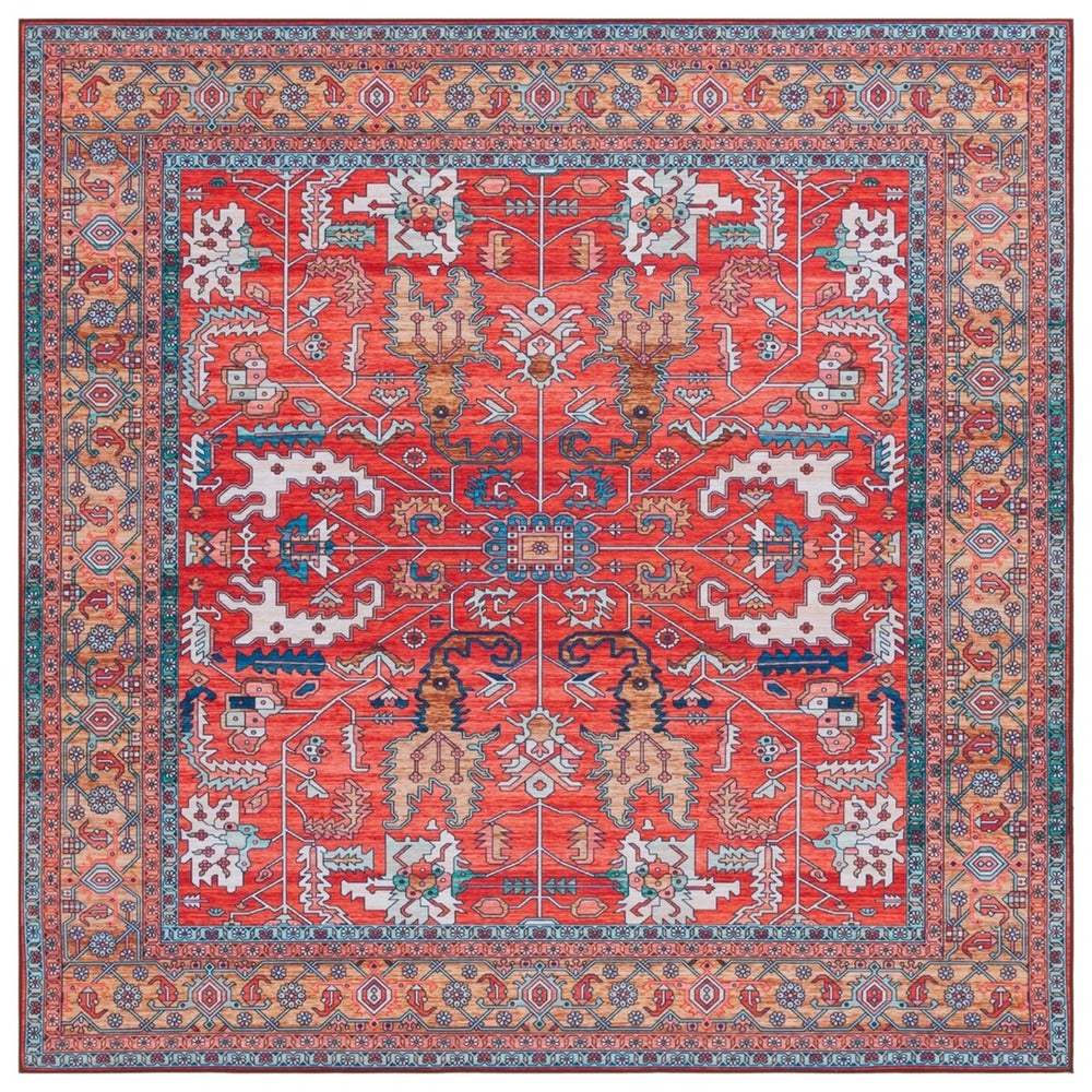 Safavieh - Tucson 152P Rust Navy (Machine Washable & Slip Resistant) - 4" X 4" - TSN152P-4SQ view 1
