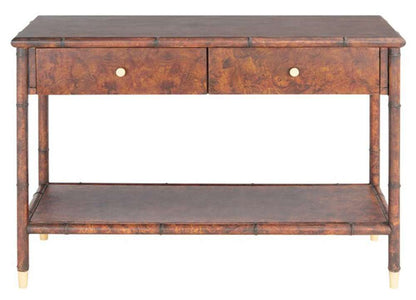 Safavieh - Tudor 2 Drw 1 Shlf Console Table - Dark Brown - Gold - CNS6600A veiw 1