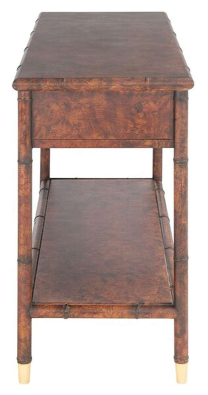 Safavieh - Tudor 2 Drw 1 Shlf Console Table - Dark Brown - Gold - CNS6600A veiw 3