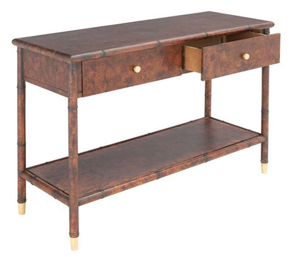 Safavieh - Tudor 2 Drw 1 Shlf Console Table - Dark Brown - Gold - CNS6600A veiw 4