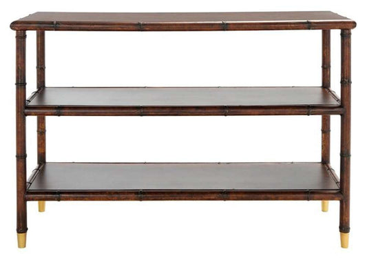 Safavieh - Tudor 2 Shelf Console Table - Dark Brown - Gold - CNS6601A veiw 1