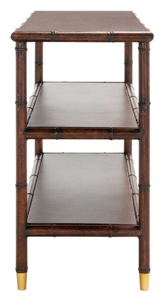 Safavieh - Tudor 2 Shelf Console Table - Dark Brown - Gold - CNS6601A veiw 3