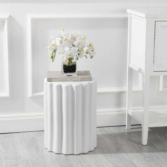 Safavieh - Tulett 18in Garden Stool - White - ACS4600A veiw 1