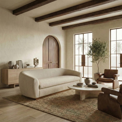 Safavieh - Tylah Boucle Sofa / Beige / Walnut - SFV7520A view 2