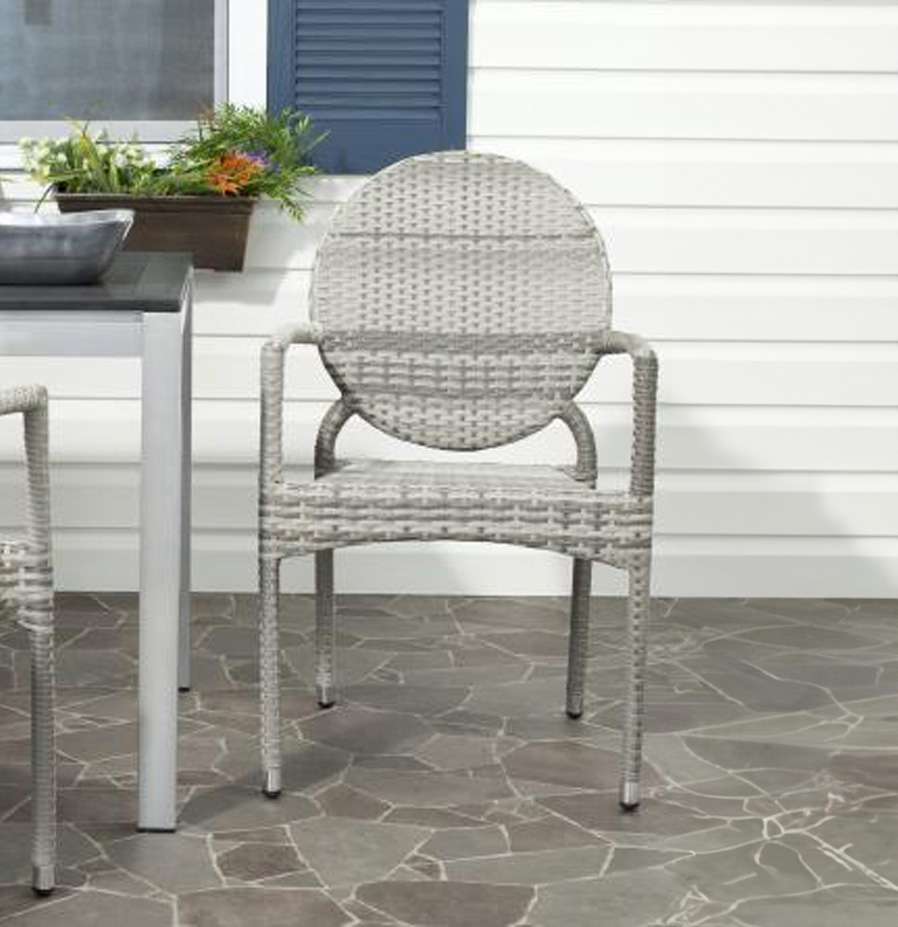 Safavieh - Valdez Stackable Arm Chair - Grey  (Set of 2) - FOX5205B-SET2 veiw 1