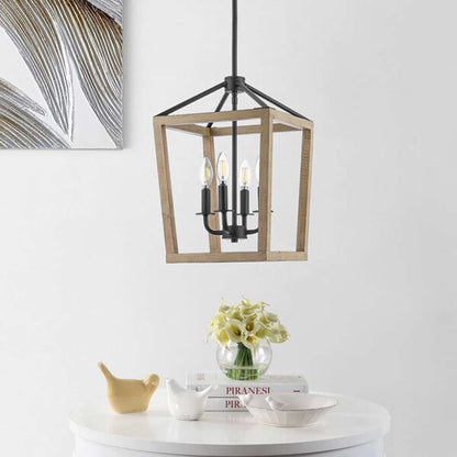 Safavieh - Valdis 4Lt 12 Inch Pendant - Natural - Black - PND4096A veiw 1