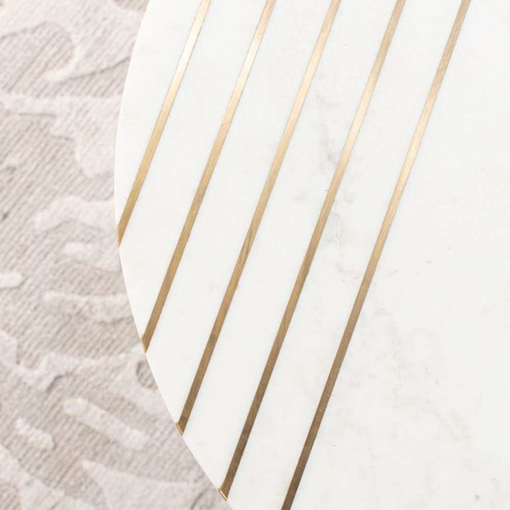 Safavieh - Valerie Marble Accent Table - White - Brass - ACC7202A veiw 2