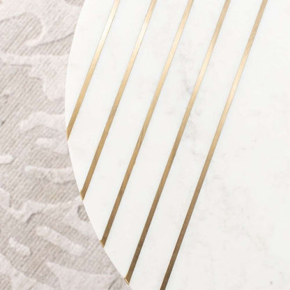 Safavieh - Valerie Marble Accent Table - White - Brass - ACC7202A veiw 2