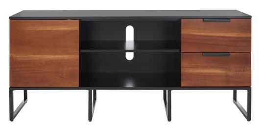 Safavieh - Vance 1Dr 2Drw 2Shelf Media Stand - Black - Brown - MED5008A veiw 1