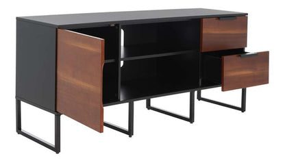 Safavieh - Vance 1Dr 2Drw 2Shelf Media Stand - Black - Brown - MED5008A veiw 3