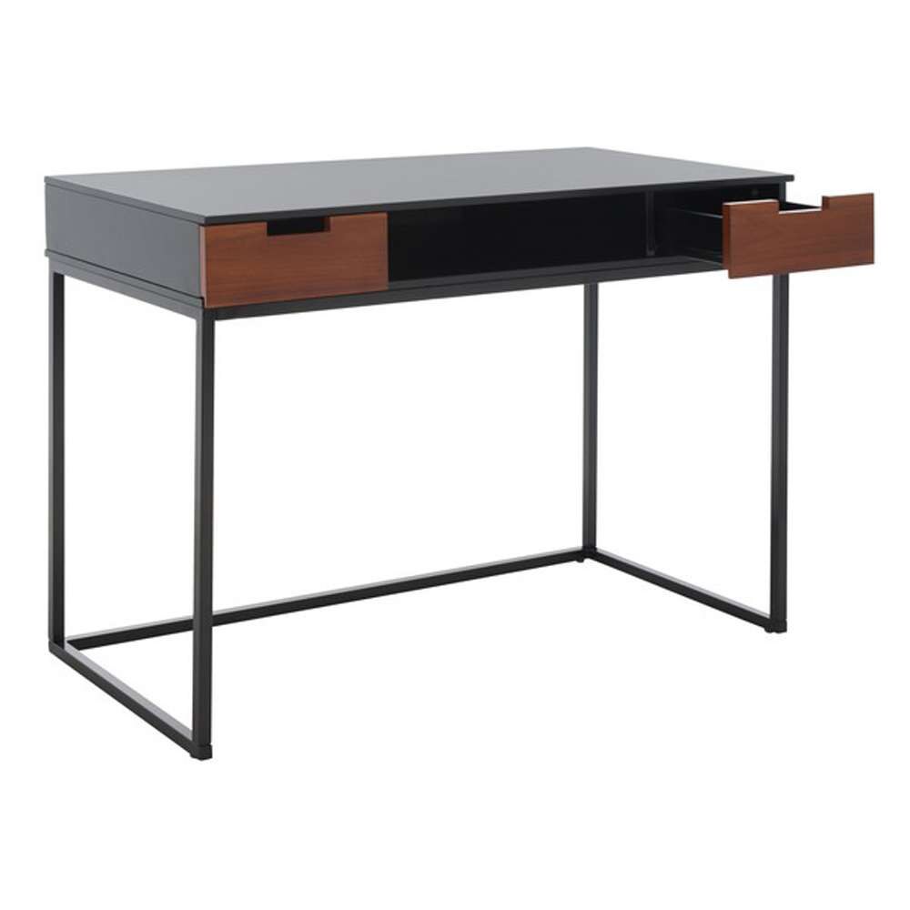 Safavieh - Vance 2 Drawer 1 Shelf Desk - Black - Brown - DSK5013A veiw 4