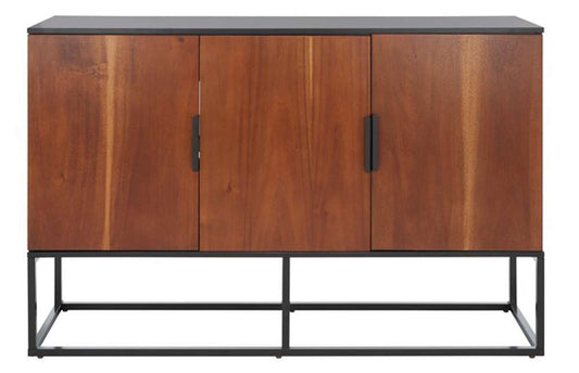 Safavieh - Vance 3Door 2Shelf Sideboard - Black - Brown - MED5007A veiw 1