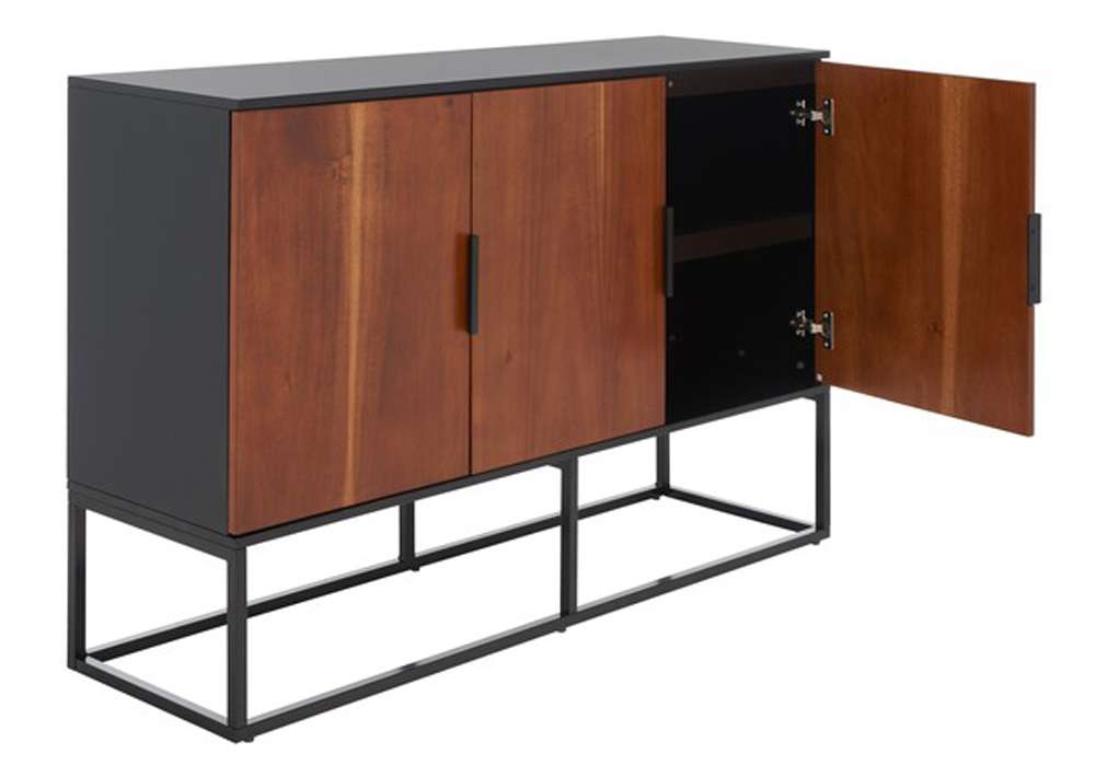 Safavieh - Vance 3Door 2Shelf Sideboard - Black - Brown - MED5007A veiw 3