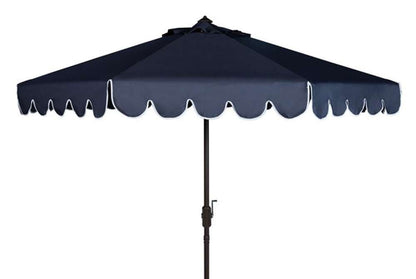 Safavieh - Venice 11Ft Crank Umbrella - Navy - White - PAT8110A veiw 1