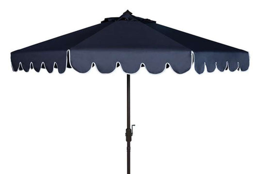 Safavieh - Venice 11Ft Crank Umbrella - Navy - White - PAT8110A veiw 1
