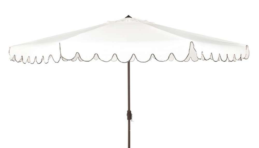 Safavieh - Venice 11Ft Crank Umbrella - White - Black - PAT8110E veiw 1