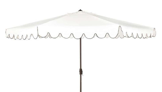 Safavieh - Venice 11Ft Crank Umbrella - White - Black - PAT8110E veiw 1
